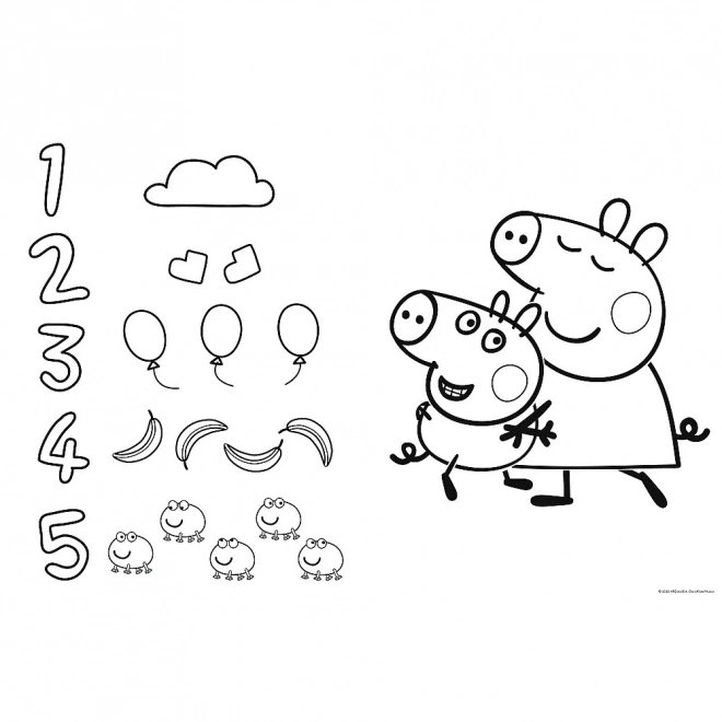 Puzzle 3w1 GIGANT dwustronne 15 elementów Świnka Peppa/Peppa Pig 60x40cm w pudełku 40x27x6cm 24m+