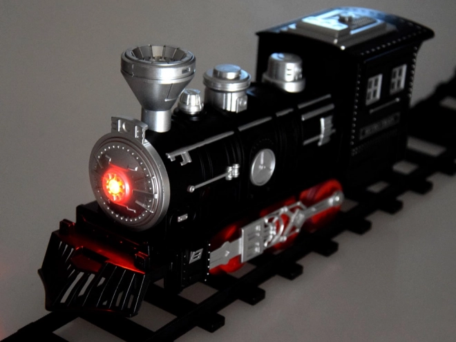 Kolejka z torami Lokomotywa z wagonami para + światło RC0629