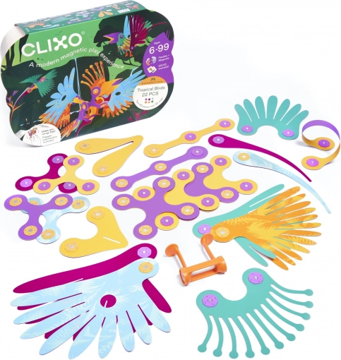 Clixo Tropical Birds magnetyczna zabawka konstrukcyjna 22 szt.