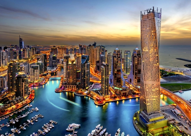 Puzzle Dubajski port nocą 1000 elementów
