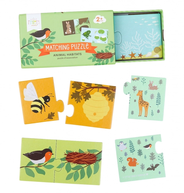 A Little Lovely Company Układające puzzle – Zvířecí domečky