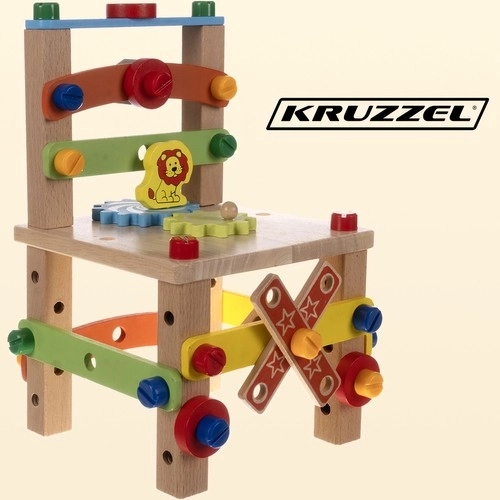 Drewniane edukacyjne krzesełko
