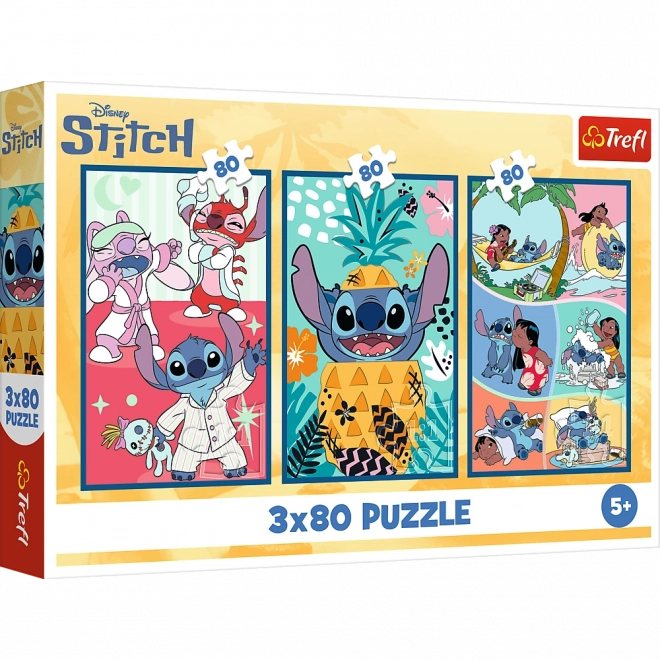 Puzzle Lilo & Stitch: Trzy Puzzle w Jednym - Stitch 3x80 Kawałków