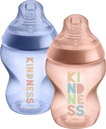 Butelka dla niemowląt, ANTYKOLKOWA, 0+, 260 ml, kindness, 2 szt.