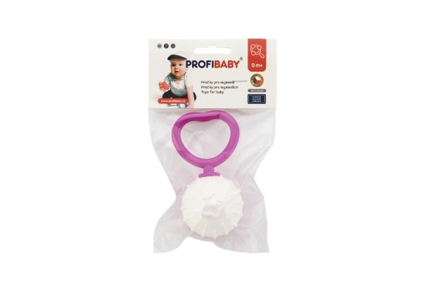 Grzechotka kula retro plastik 18cm średnica 5cm mix kolorów w woreczku 0m+