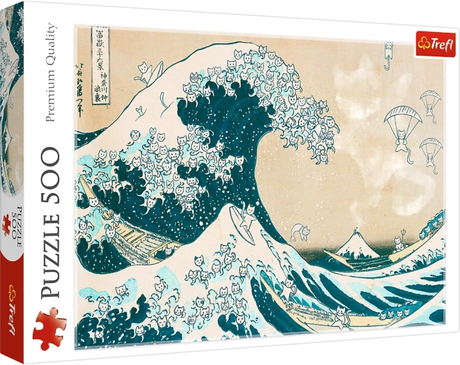 Puzzle 500 elementów – wielka kocia fala Trefl