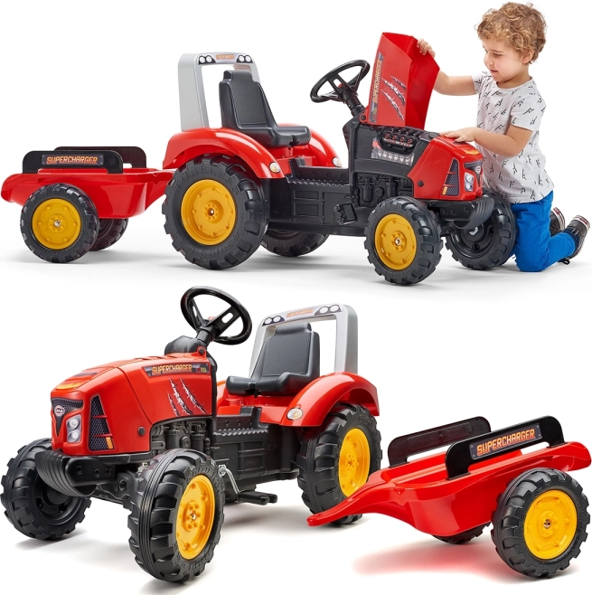traktor na pedały z przyczepą Red Supercharger od 3 lat
