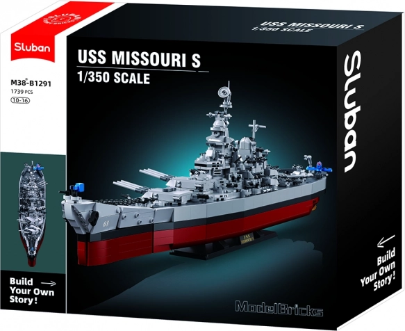 Klocki Sluban Pancernik USS Missouri 1:350