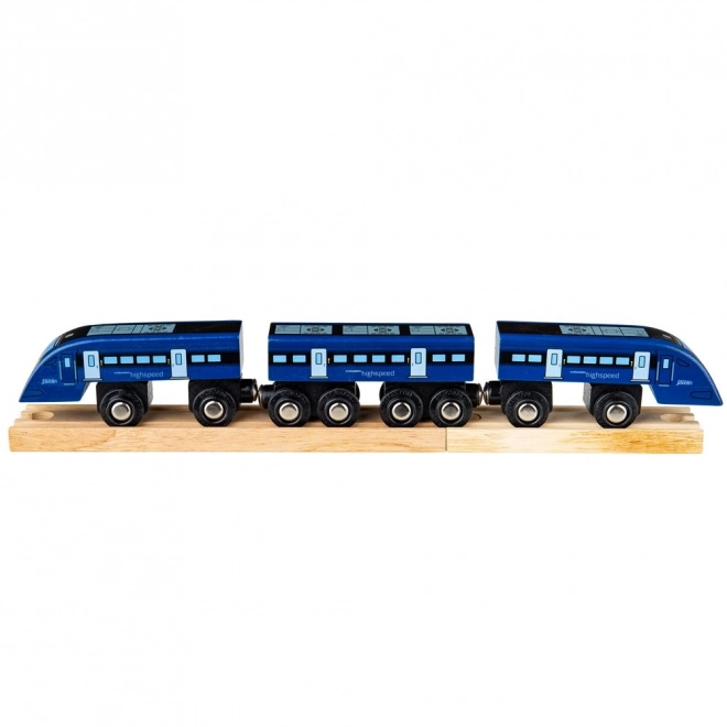 Szybki pociąg drewniany niebieski Bigjigs Rail