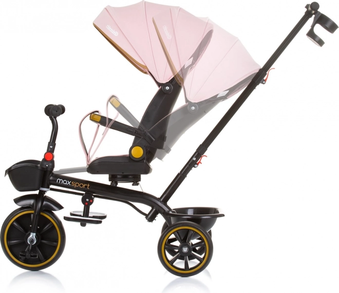 Rowerek trójkołowy z daszkiem Max Sport 2w1 Flamingo