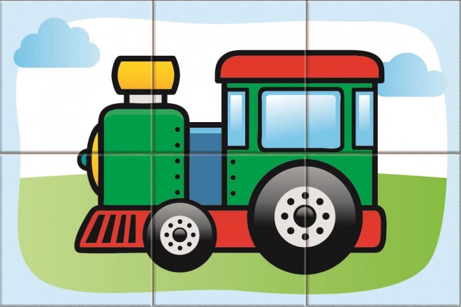 Obrazkowe kostki Transport 6 kostek