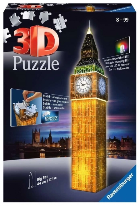 Puzzle 216 kawałków 3D Big Ben Nocą