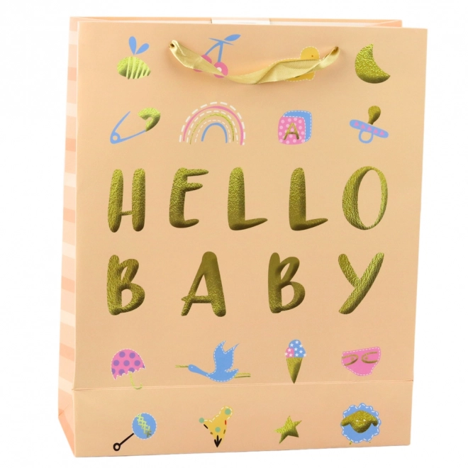 Torba Prezentowa dla Dziecka Hello Baby brzoskwiniowa
