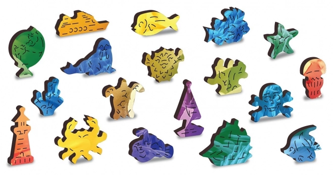 Drewniane puzzle tropikalne ryby dwukrotnie inaczej