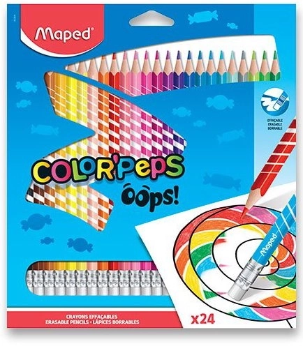 MAPED Kredki trójbokowe Color'Peps Oops z gumką 24 szt.