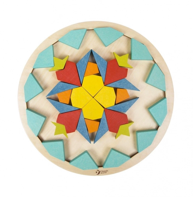 Montessori układanka mandala - wzory, kształty i kolory