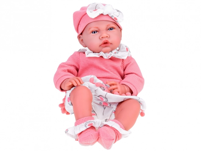 Interaktywna lalka dla dzieci 45 cm w różowym komplecie