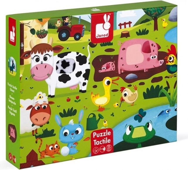 JANOD Puzzle dotykowe Zwierzęta na farmie 20 elementów