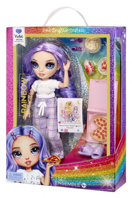 Rainbow High Junior Fashion lalka w piżamie - Violet Willow
