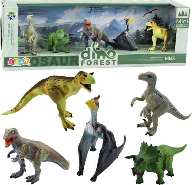 Zestaw realistycznych figurek dinozaurów Las 5 szt.