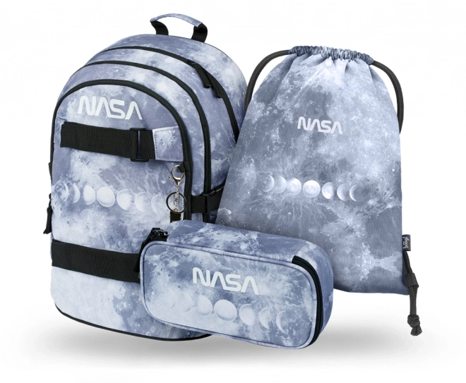 BAAGL 3 ZESTAW Skate NASA Grey: plecak, piórnik, worek