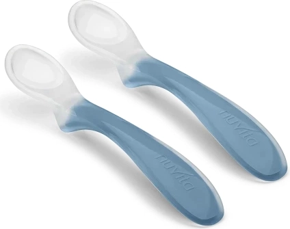 Zestaw silikonowych łyżeczek dla dzieci, powder blue, 2 szt.