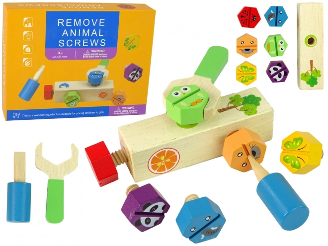 DIY drewniany zestaw zabawek do skręcania