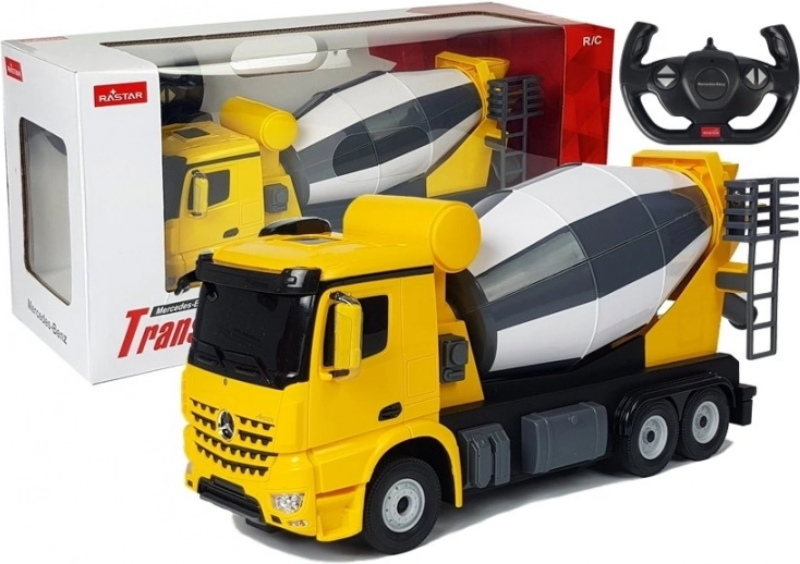 Zdalnie sterowana betoniarka Mercedes-Benz Arocs Rastar 1:14 żółta