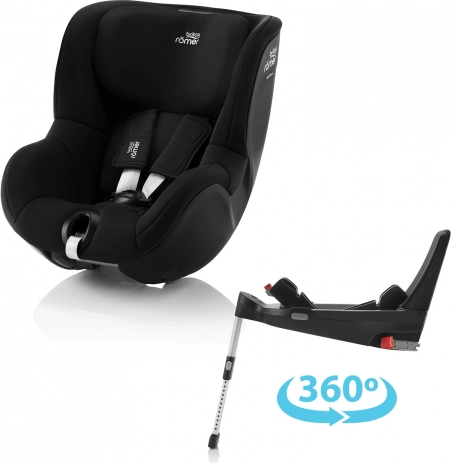 Bezpieczny fotelik samochodowy Dualfix z bazą Flexi – Space Black