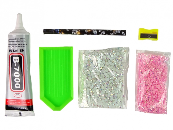 Zestaw jednorożec DIY Diamenty Kryształy Różowa