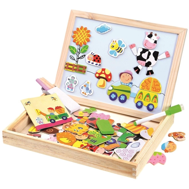 Bino Farma magnetyczna tablica z puzzlami - 102 części