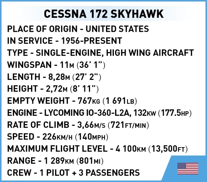 Cobi zestaw Cessna 172 Skyhawk 160 klocków biała
