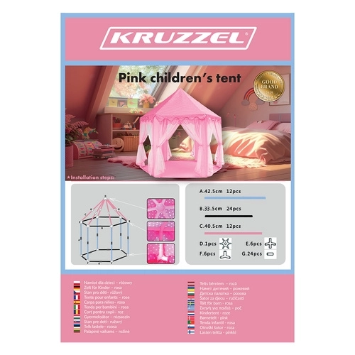 Kruzzel różowy dziecięcy namiot 23869