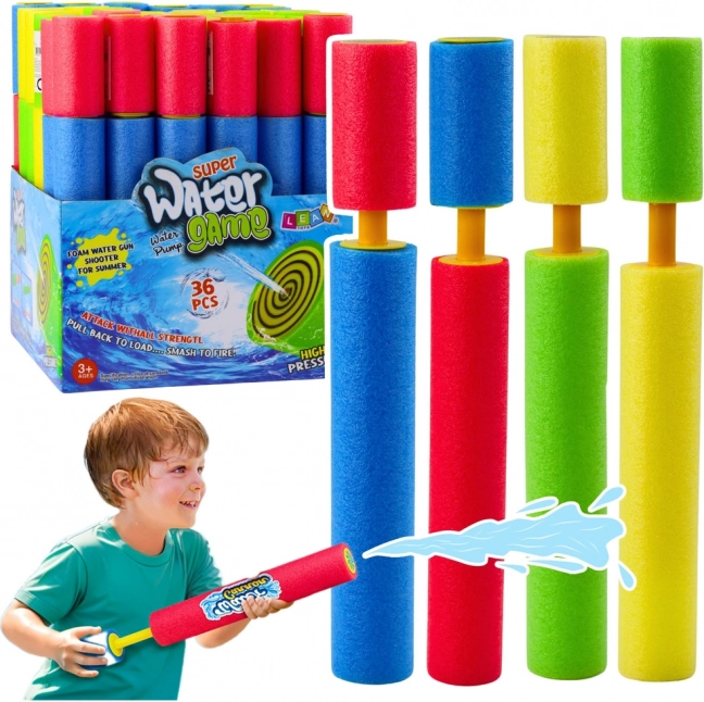 Kolorowy piankowy pistolet na wodę z pompką 30 cm