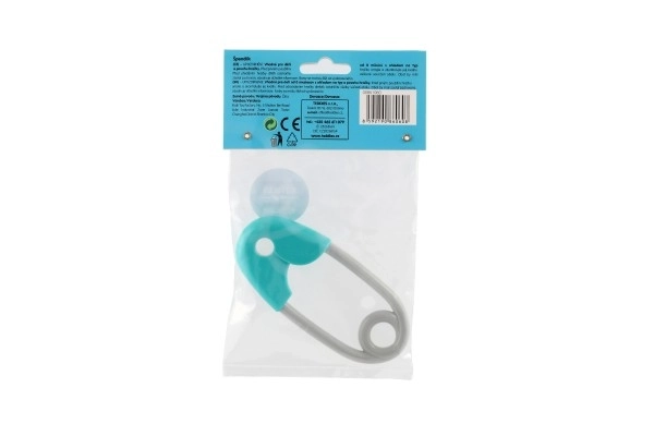 Grzechotka szpilka plastik 12cm turkusowoszara 12x19 cm w woreczku 0+