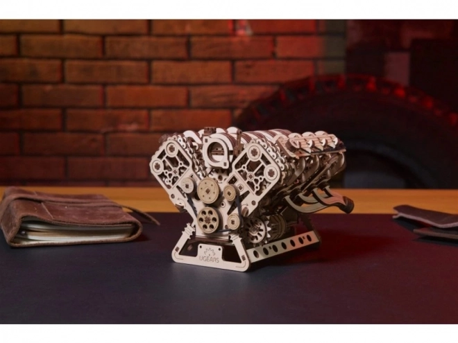 Ugears 3D drewniane puzzle silnik V8