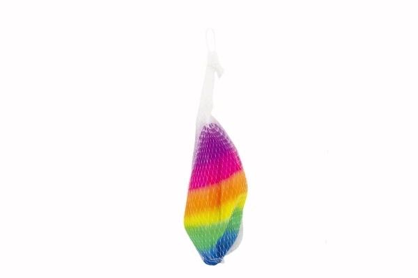 Piłka tęczowa gumowa nienadmuchana 23cm w siatce