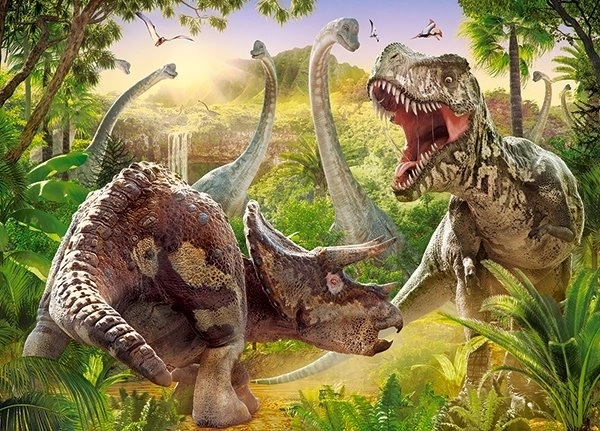 Puzzle 180 elementów Dinosaur Battle