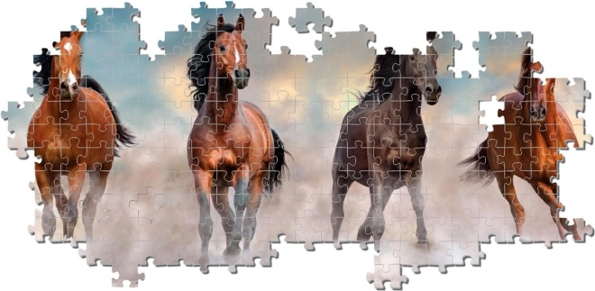 Puzzle 1000 elementów Kompaktowe Panorama Konie