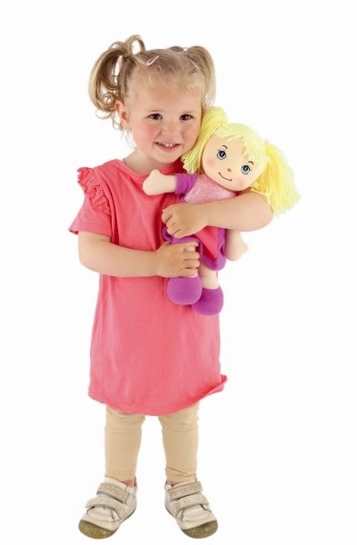 Lalka Culinka szmaciana z blond włoskami tkaninowa 32cm 0m+