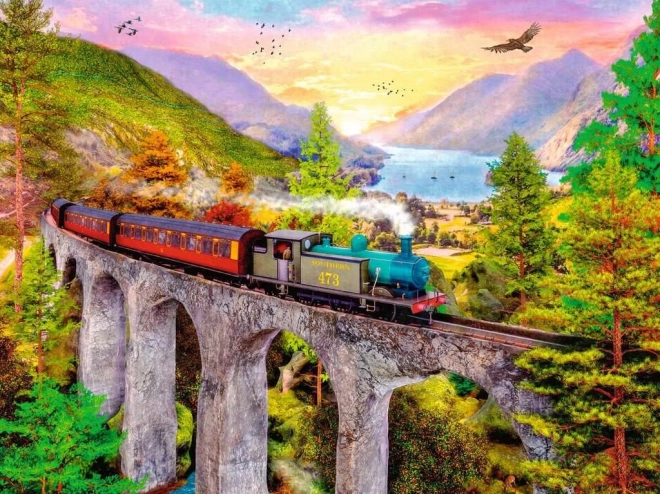 Puzzle Jesienna podróż pociągiem 1500 elementów
