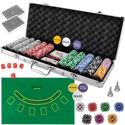 Poker - zestaw 500 żetonów w HQ walizce