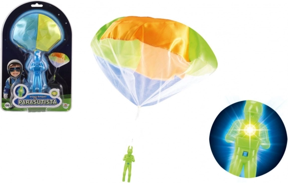 świecący spadochroniarz z parachutą – latająca zabawka dla dzieci 12 cm
