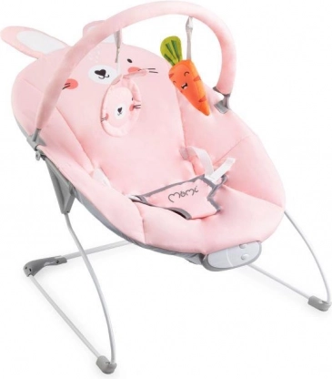 Wibrujące leżaczki z melodiami MoMi Glossy – różowy króliczek
