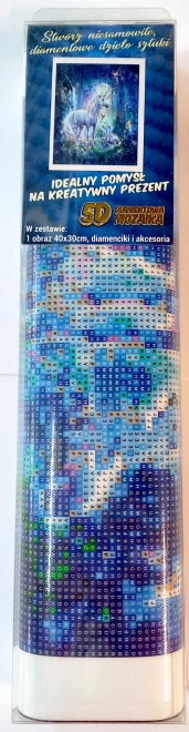 NORIMPEX Malowanie diamentowe Jednorożce w magicznym lesie 30x40cm