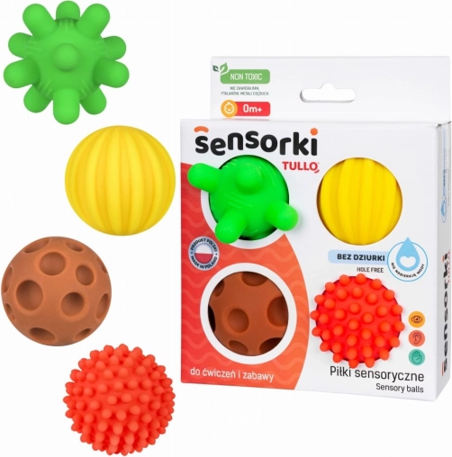 Sensoryczne kule Tullo - 4 piłeczki