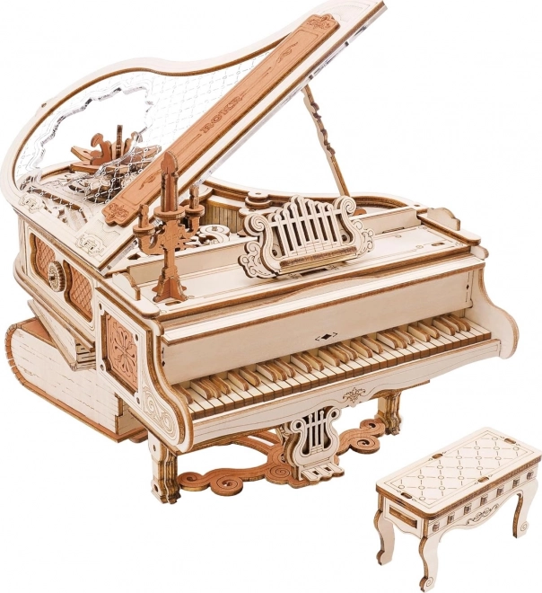 RoboTime 3D Drewniane mechaniczne puzzle Magiczne piano (napęd elektryczny)