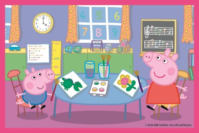 CLEMENTONI Klocki obrazkowe Świnka Peppa, 6 kostek