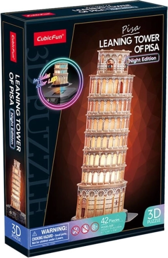 Puzzle 3D LED Nocna Edycja: Krzywa Wieża w Pizie