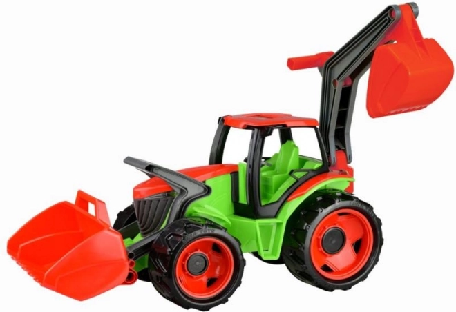 Lena traktor z łyżką i koparką – zielono‑czerwony